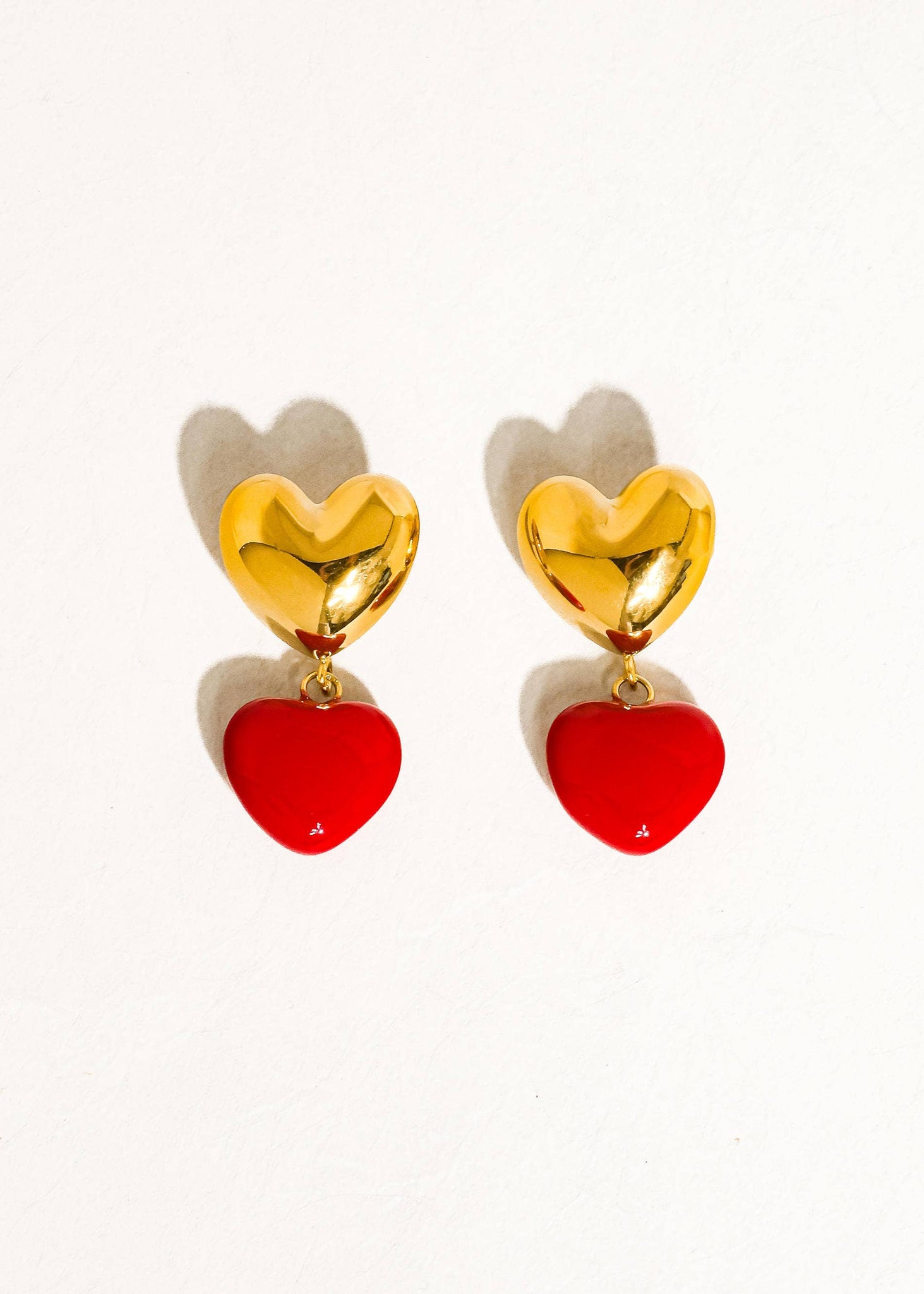 AMORE MIO RED HEART DROP EARRING