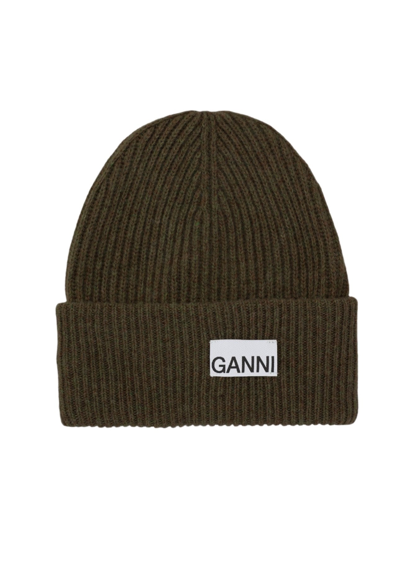 GANNI STRUCTURED RIB BEANIE