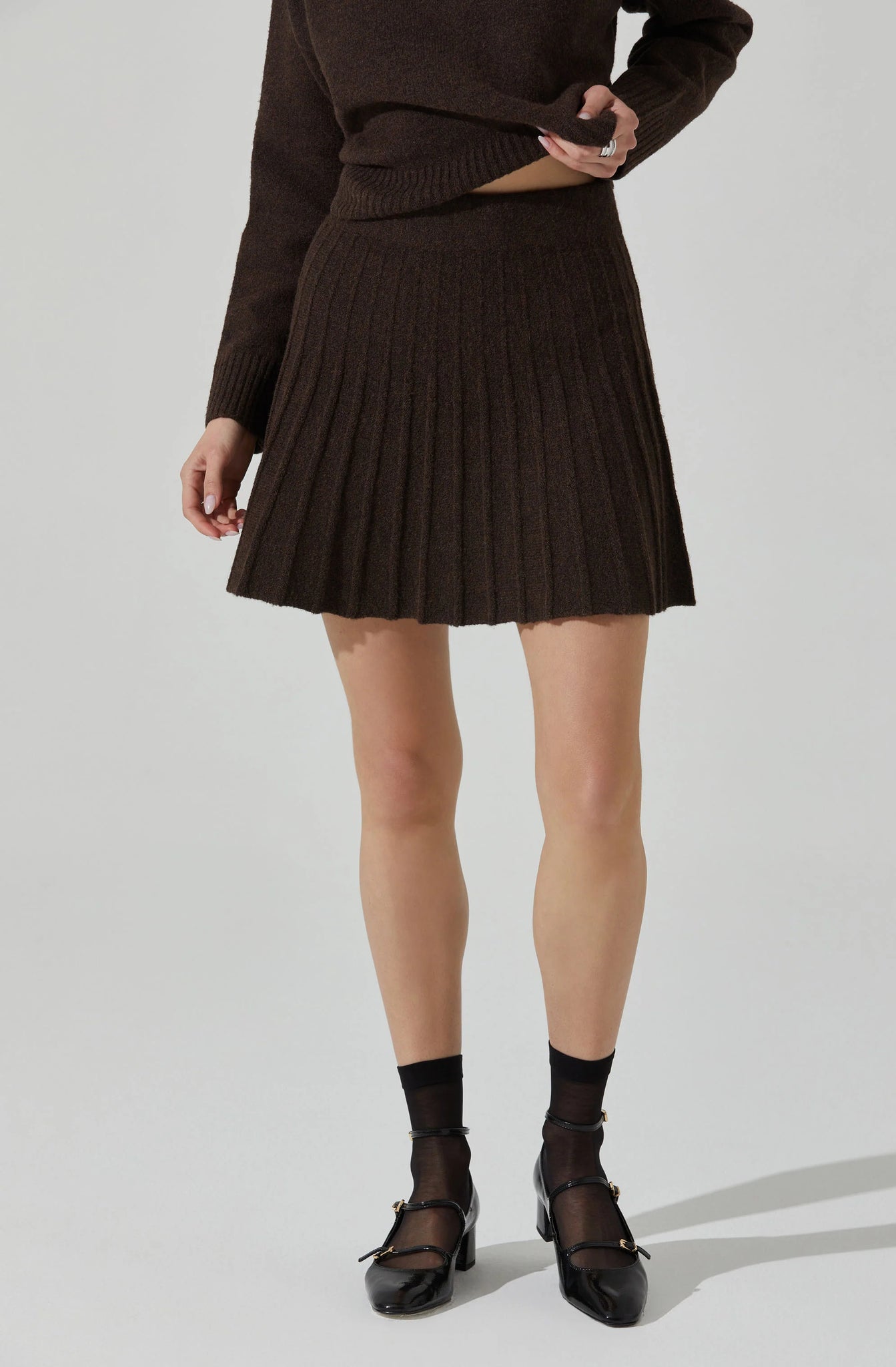 MARCI PLEATED KNIT SKIRT