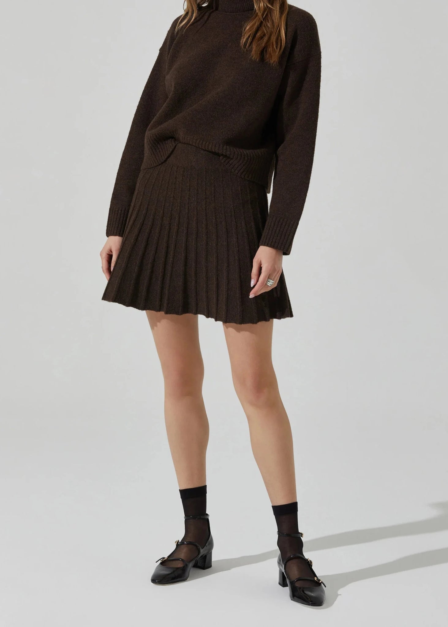 MARCI PLEATED KNIT SKIRT