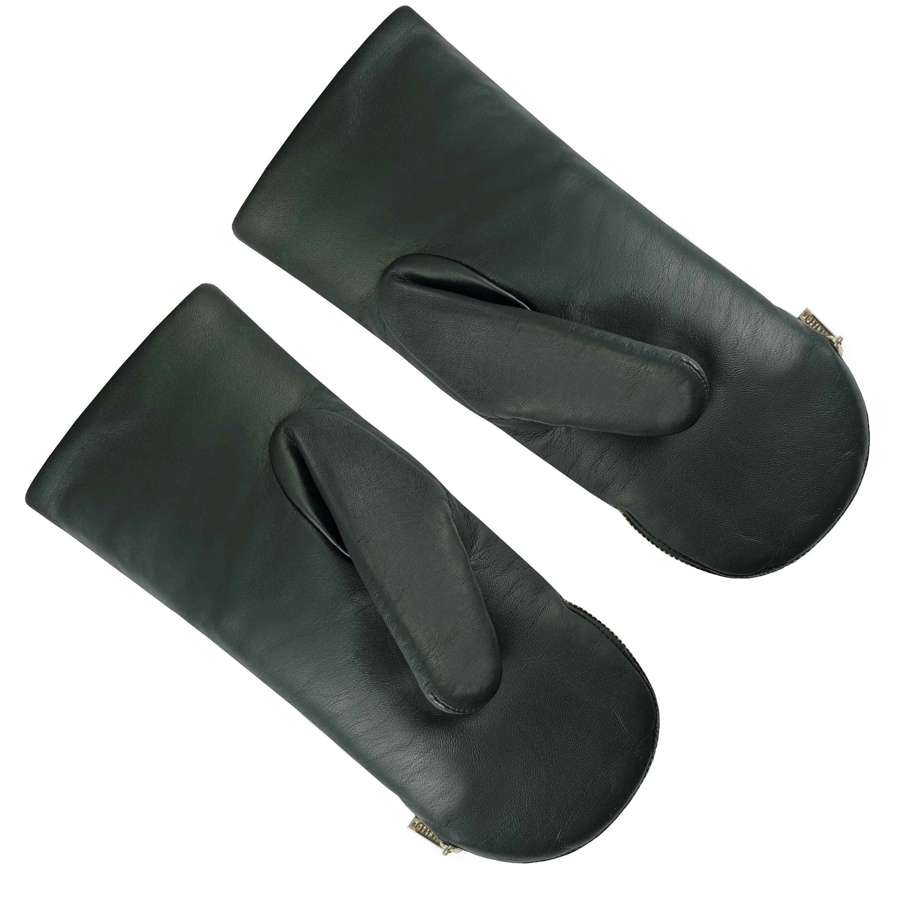 ARISTIDE ARMY GREEN & CAMEL UNZIP MITTENS