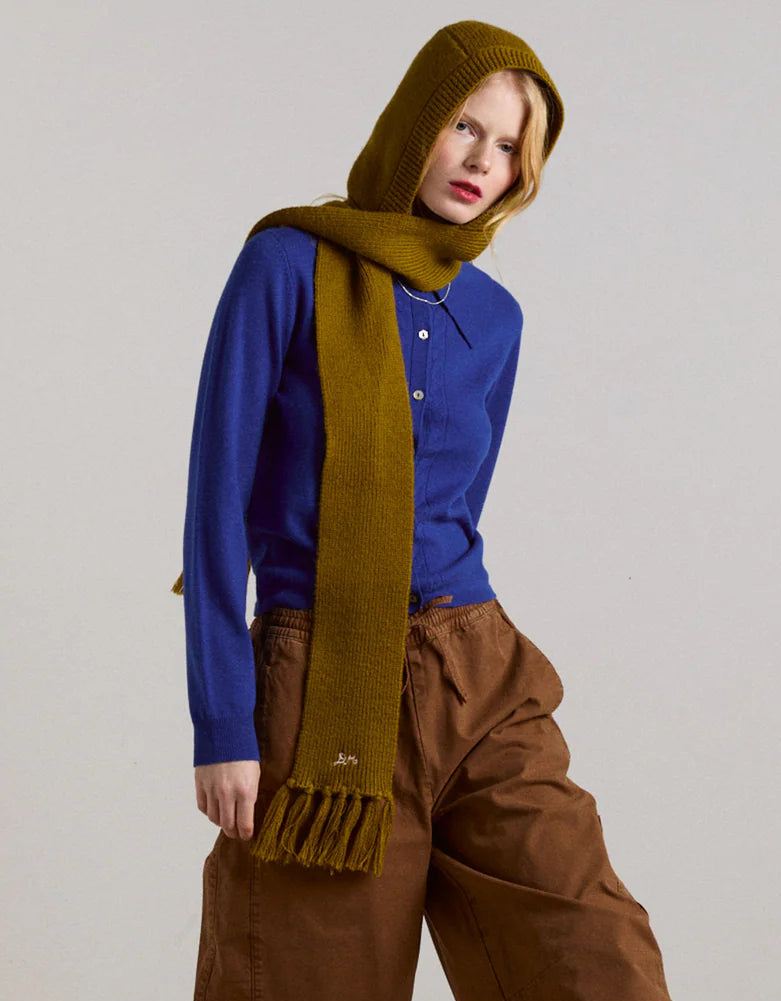 DAMSON MADDER TASSEL HOODED SCARF