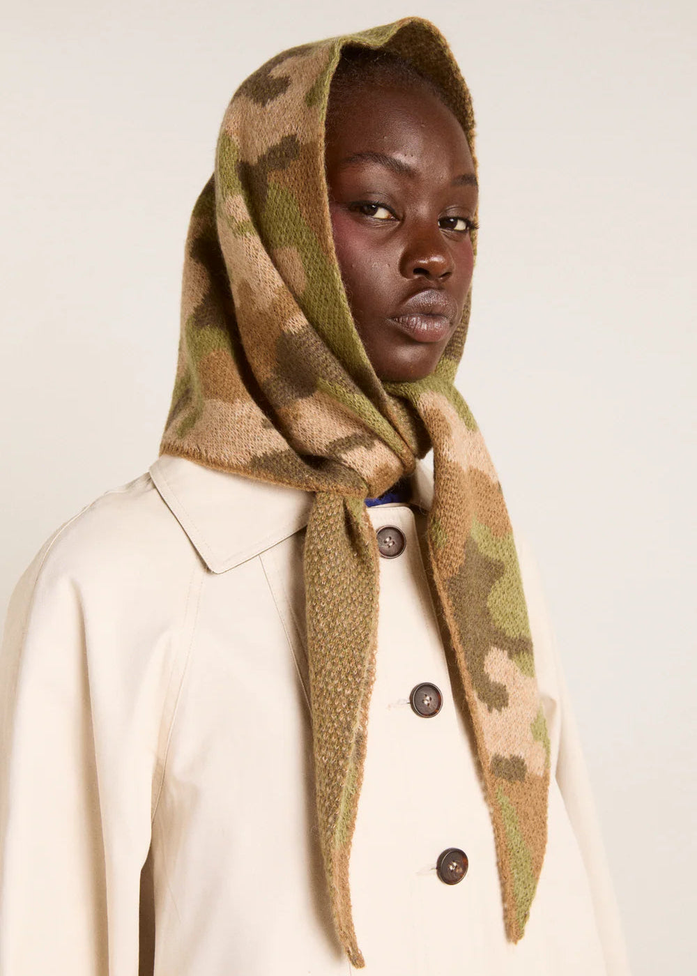 DAMSON MADDER KNITTED HEAD SCARF