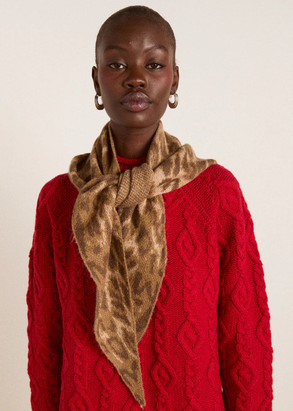 DAMSON MADDER KNITTED HEAD SCARF