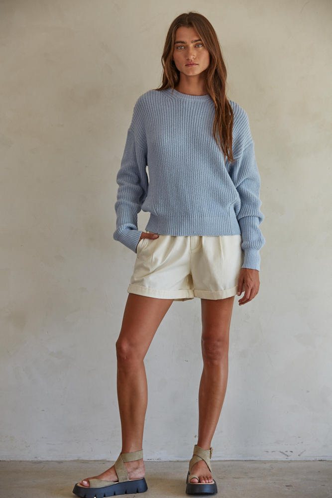 MILA BABY BLUE PULLOVER SWEATER