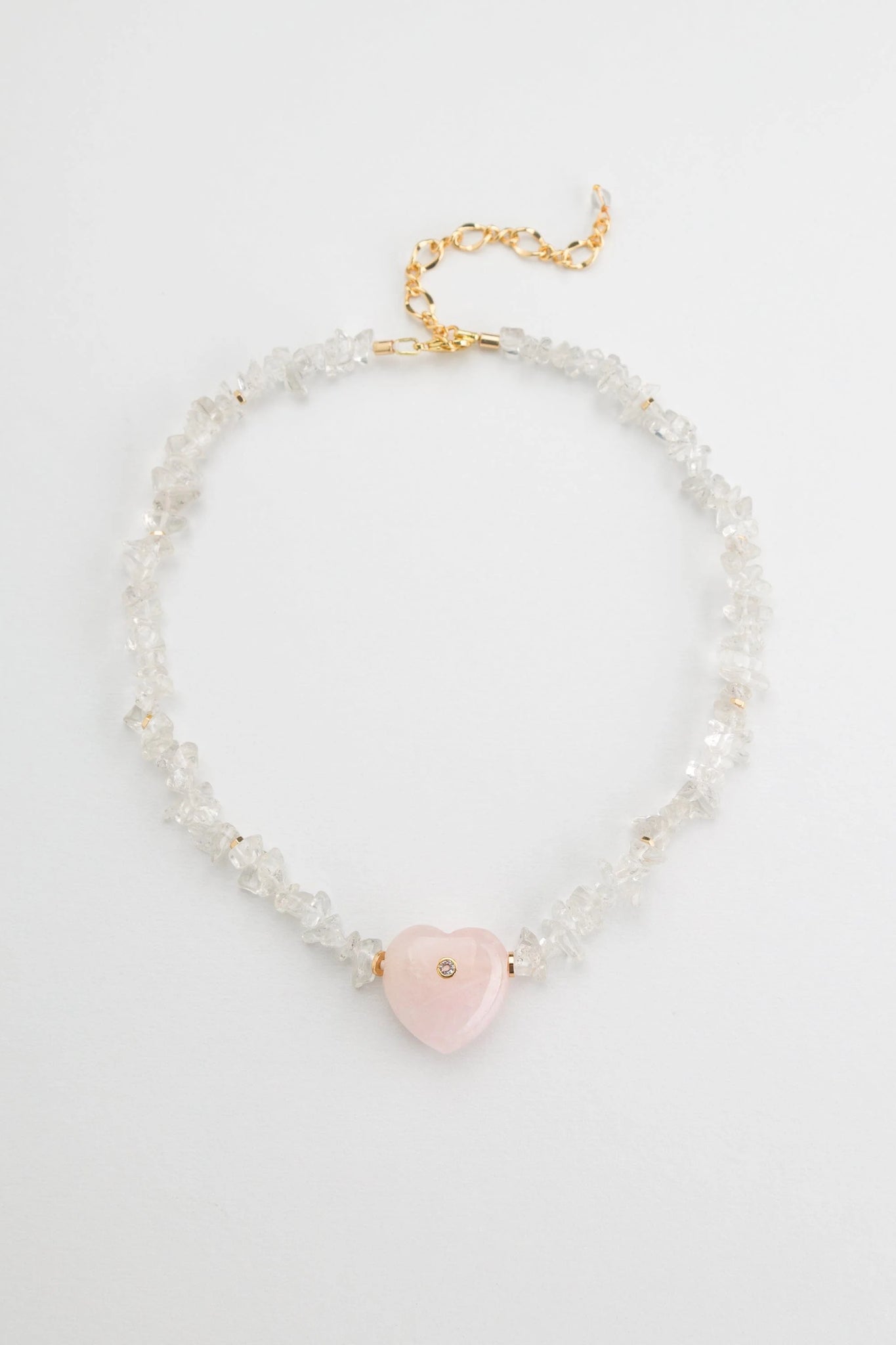 CLEAR PINK QUARTZ NECKLACE