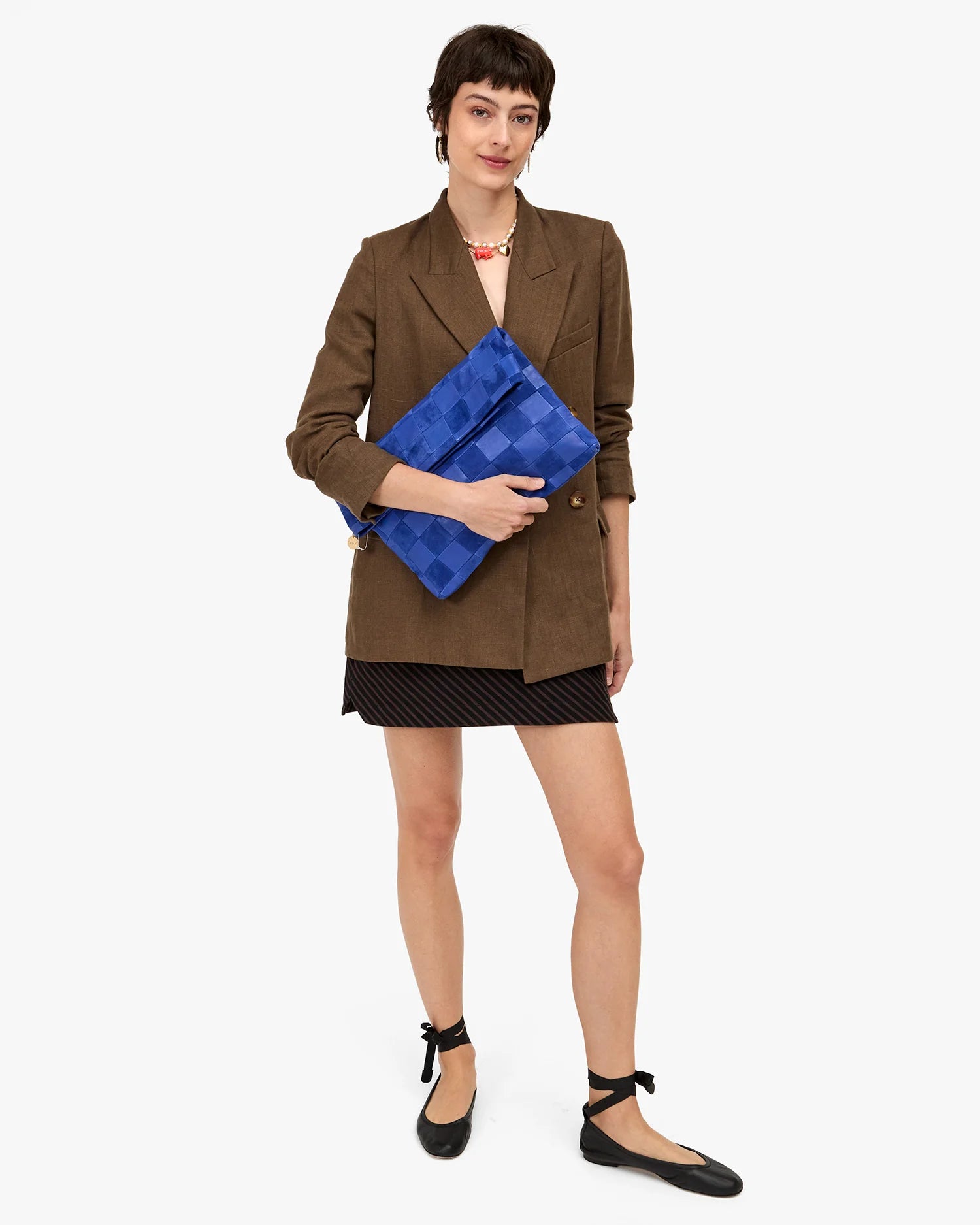 CLARE V. CARRYALL CLUTCH WITH TABS