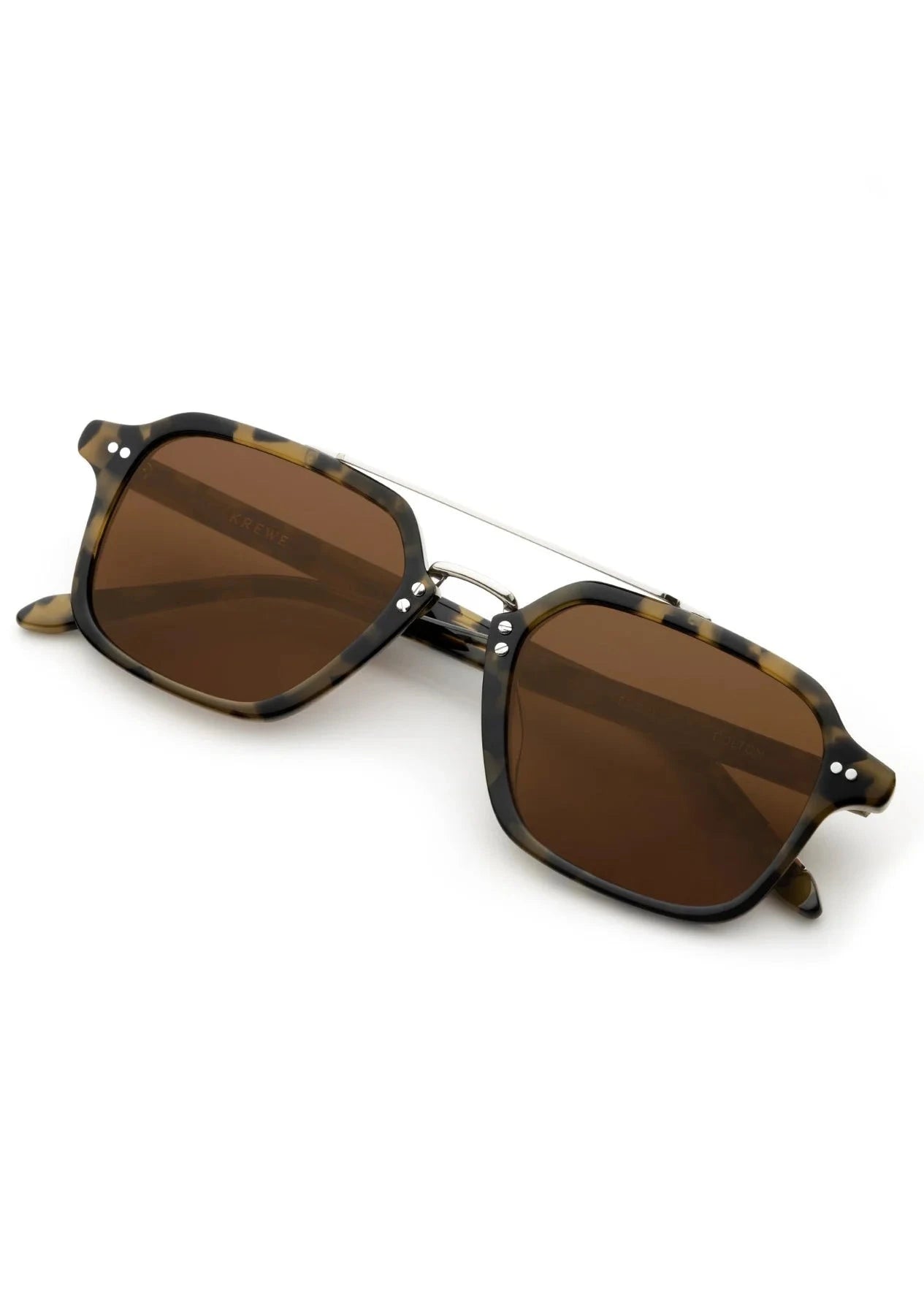 KREWE COLTON TORTUGA SILVER SUNGLASSES