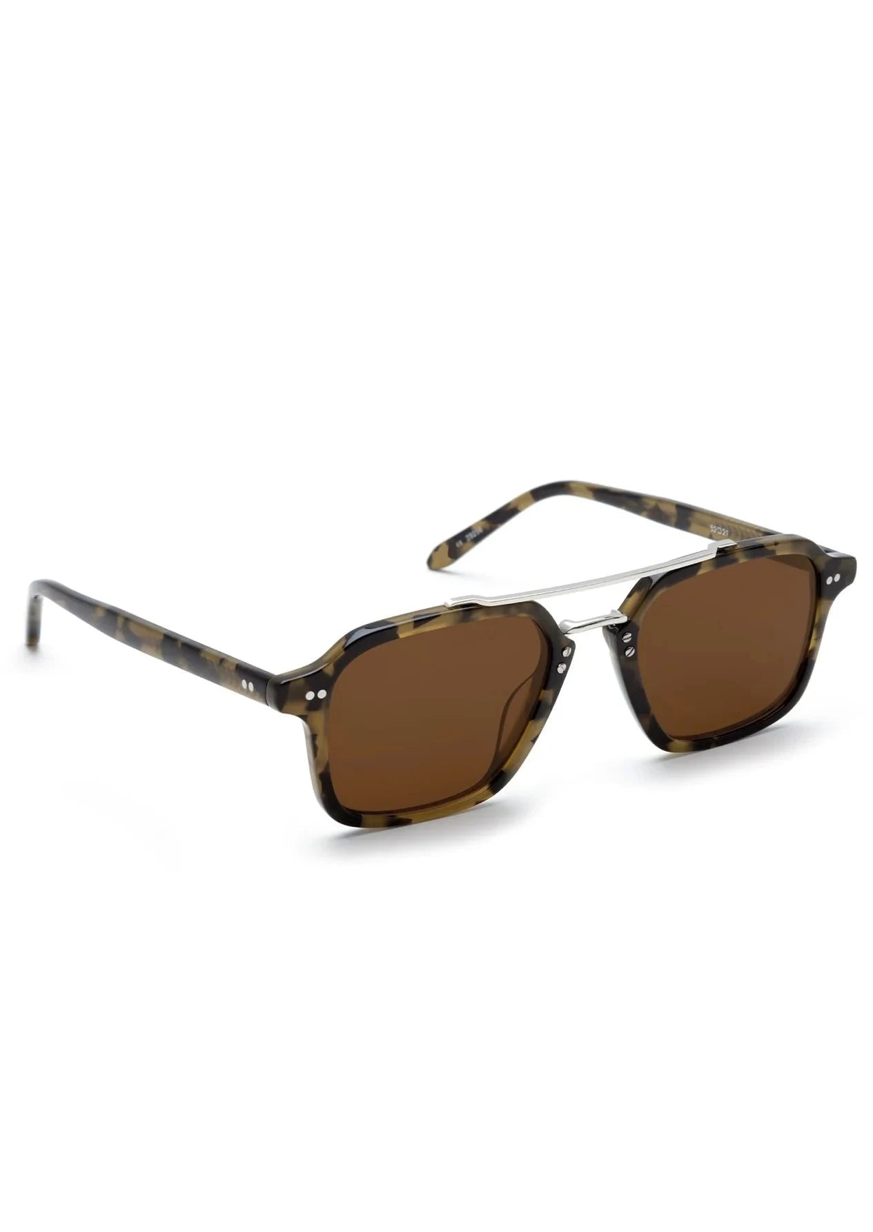 KREWE COLTON TORTUGA SILVER SUNGLASSES