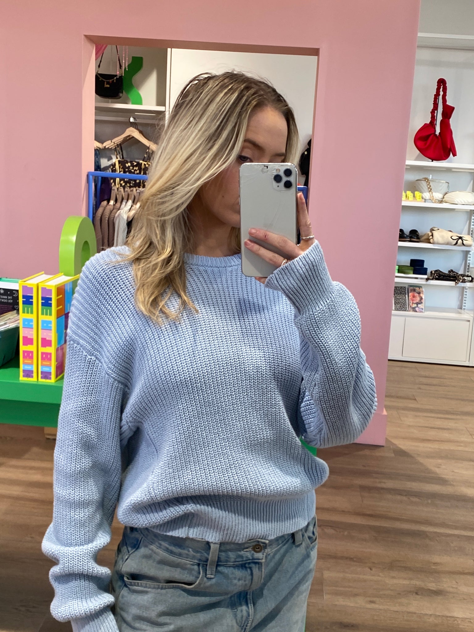 MILA BABY BLUE PULLOVER SWEATER