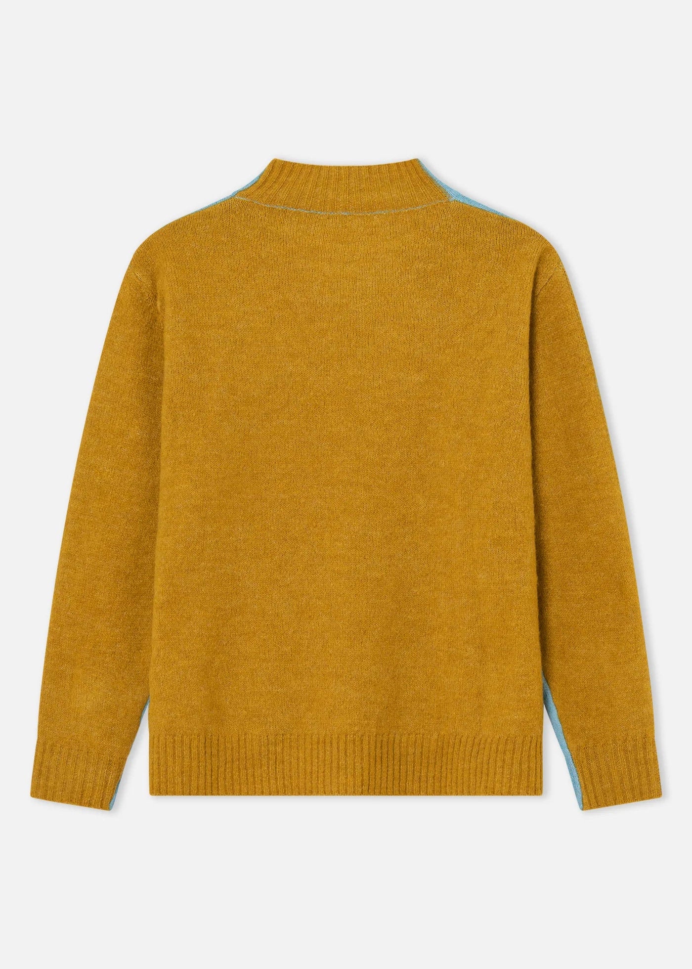 AQUA/OCHRE TWIST SWEATER