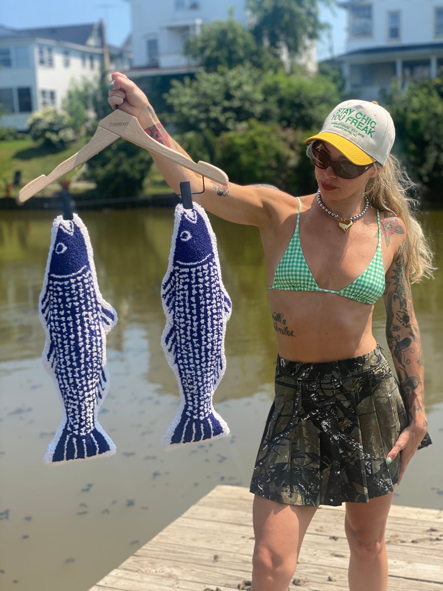 STRIPPER FISHING TROPHY PILLOW
