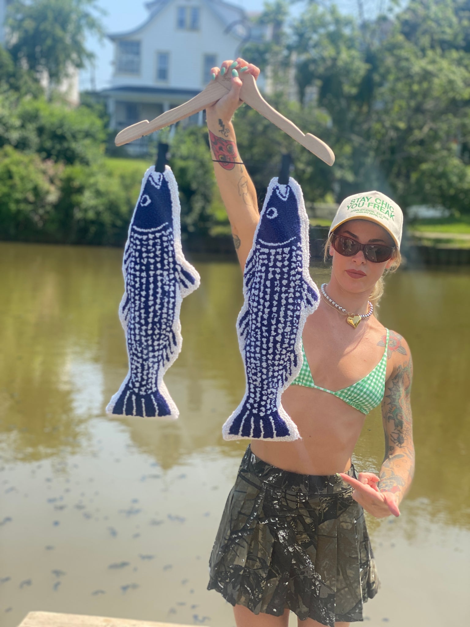 STRIPPER FISHING TROPHY PILLOW