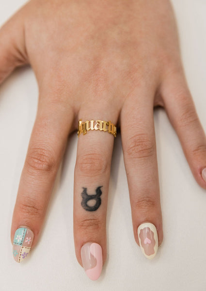 ZODIAC SCRIPT RING