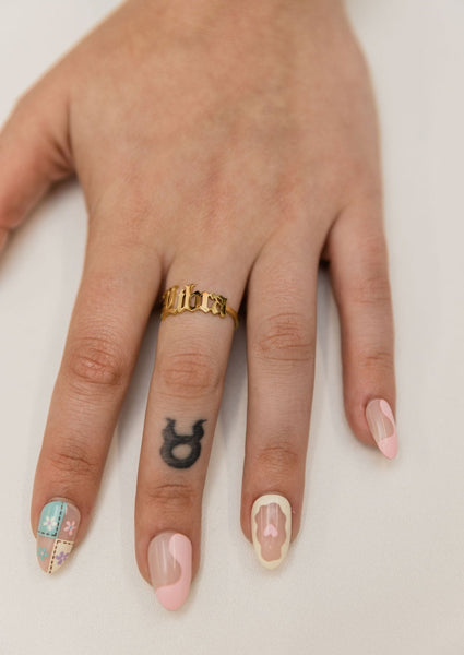 ZODIAC SCRIPT RING