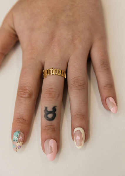 ZODIAC SCRIPT RING