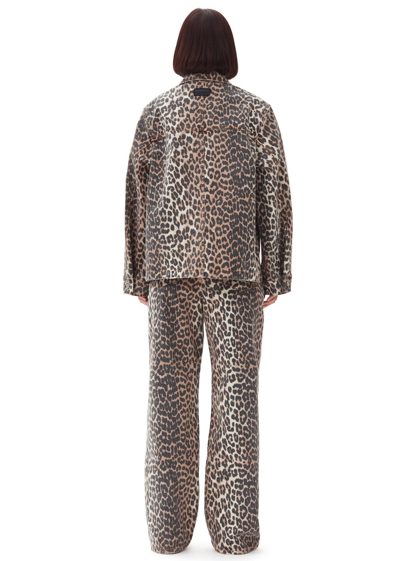 GANNI LEOPARD PRINT DENIM JACKET