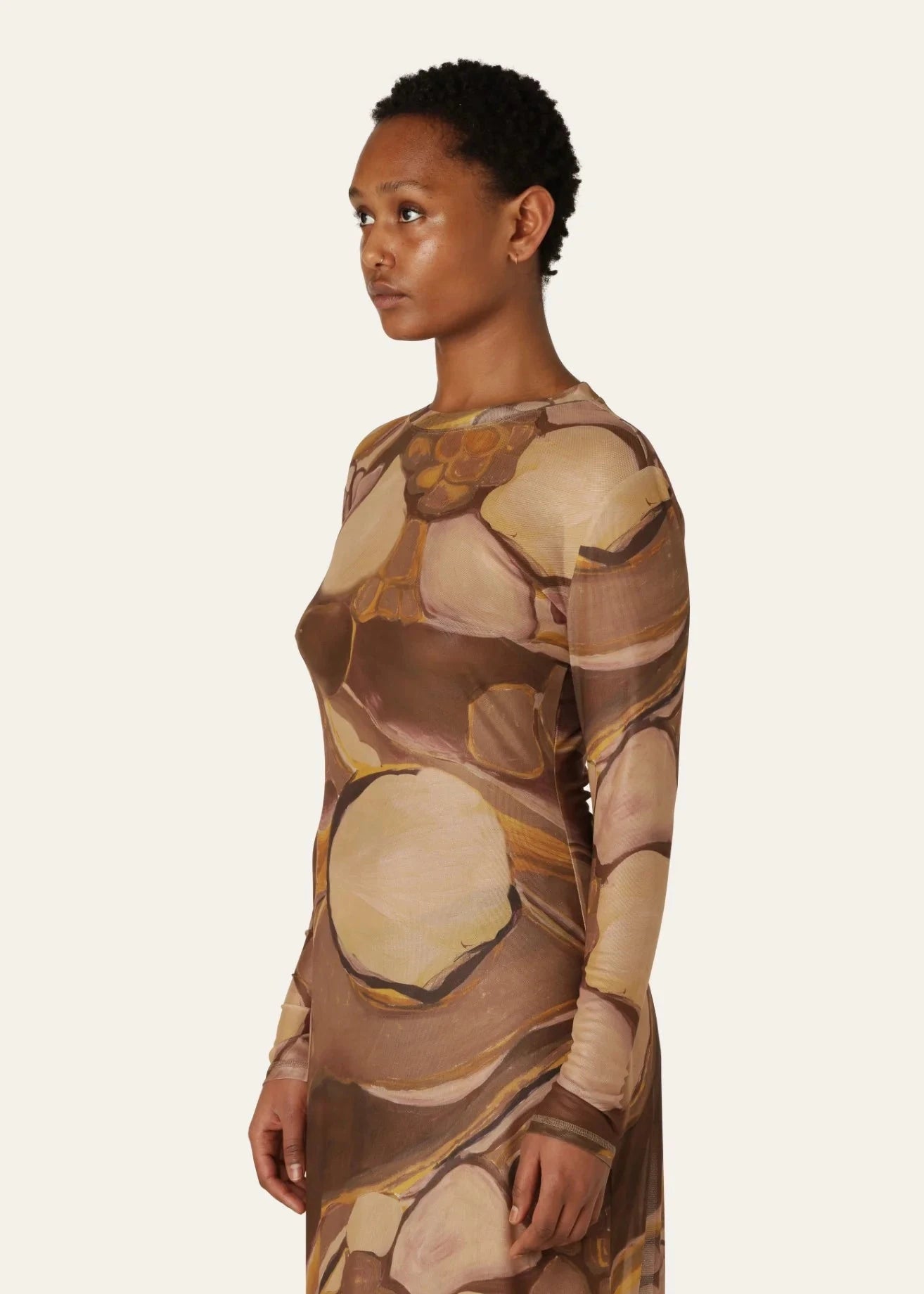 HELMSTEDT JULIA GOLD PLANET MESH DRESS