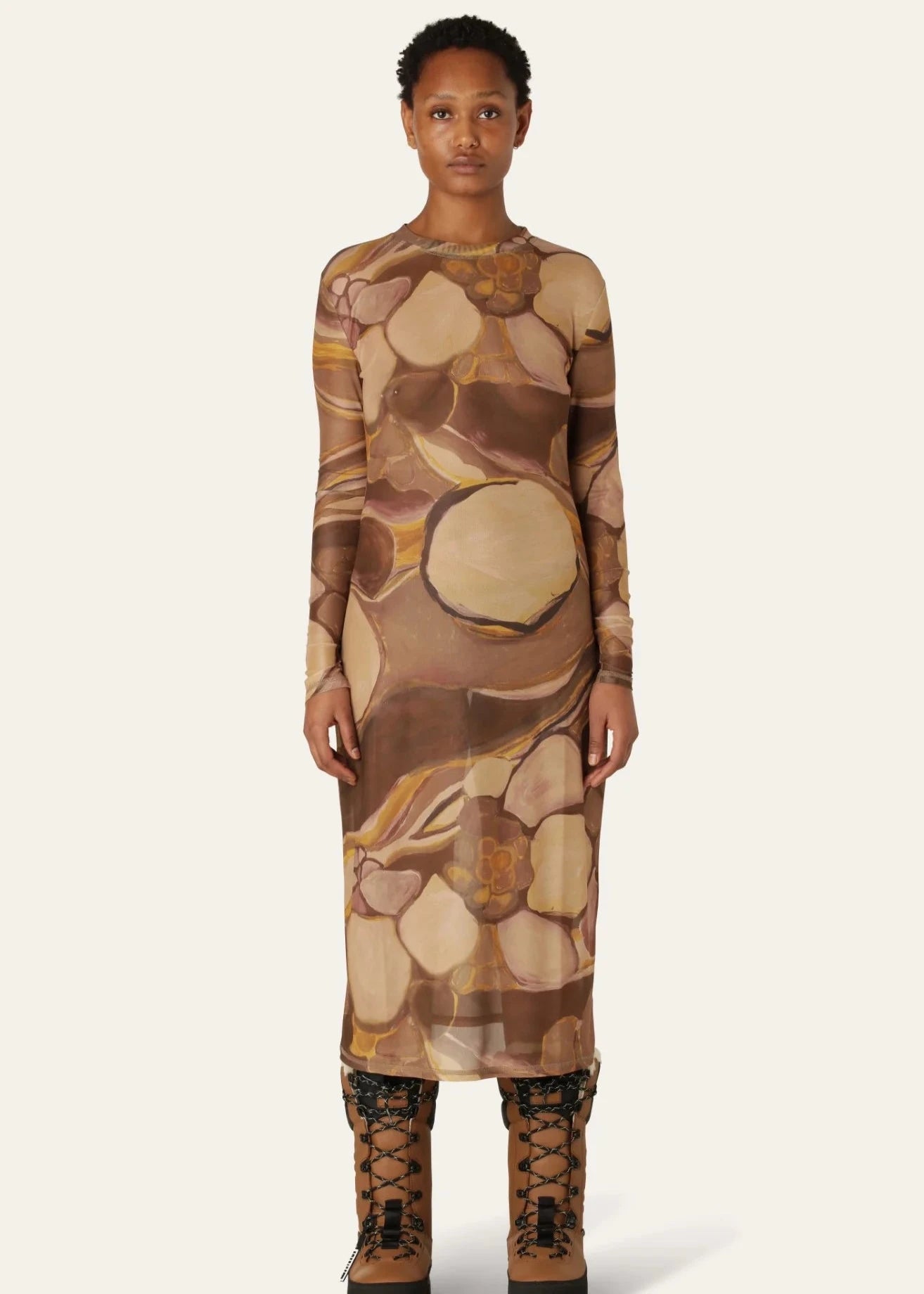 HELMSTEDT JULIA GOLD PLANET MESH DRESS