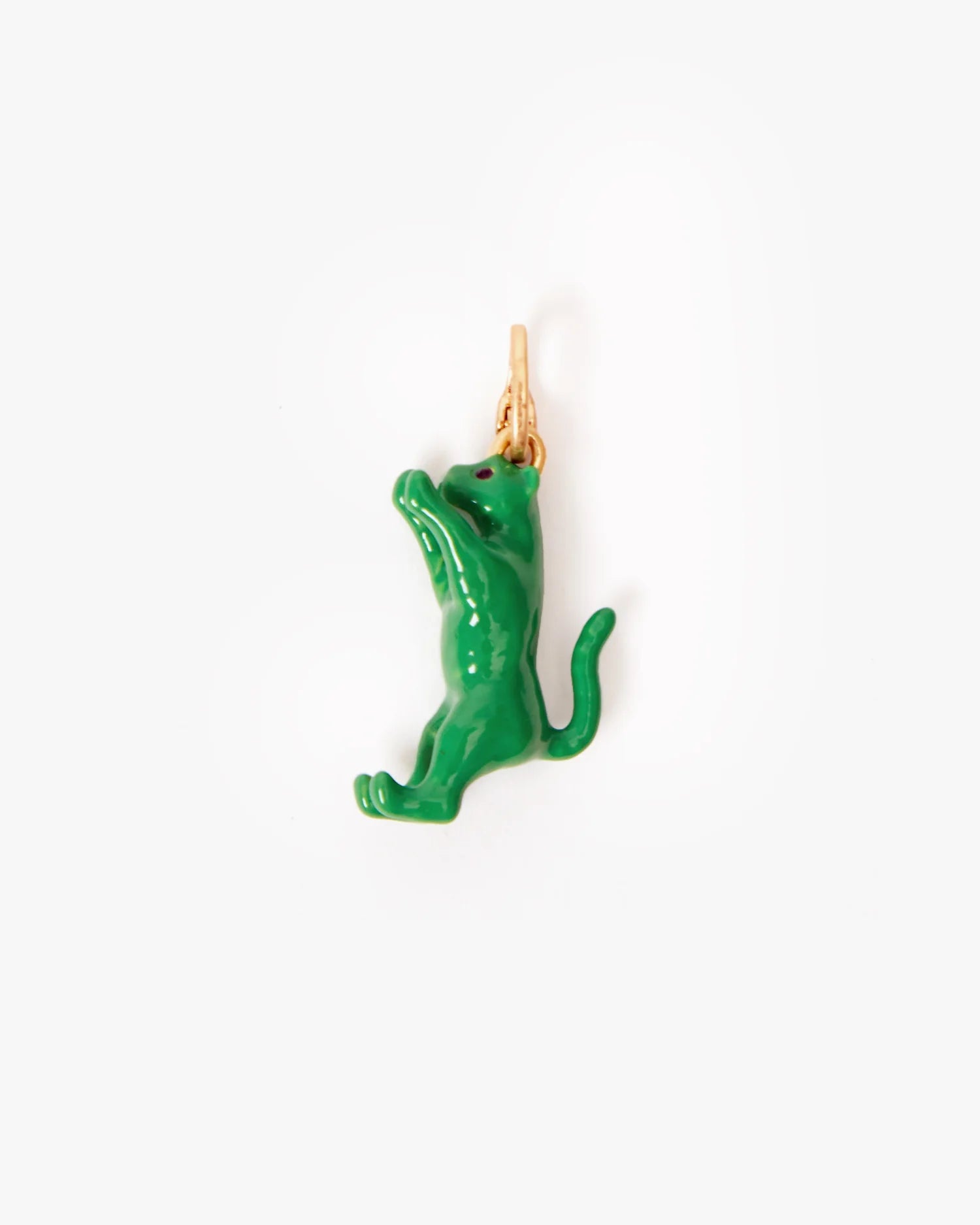 CLARE V. EMERALD JUMPING TIGER CHARM