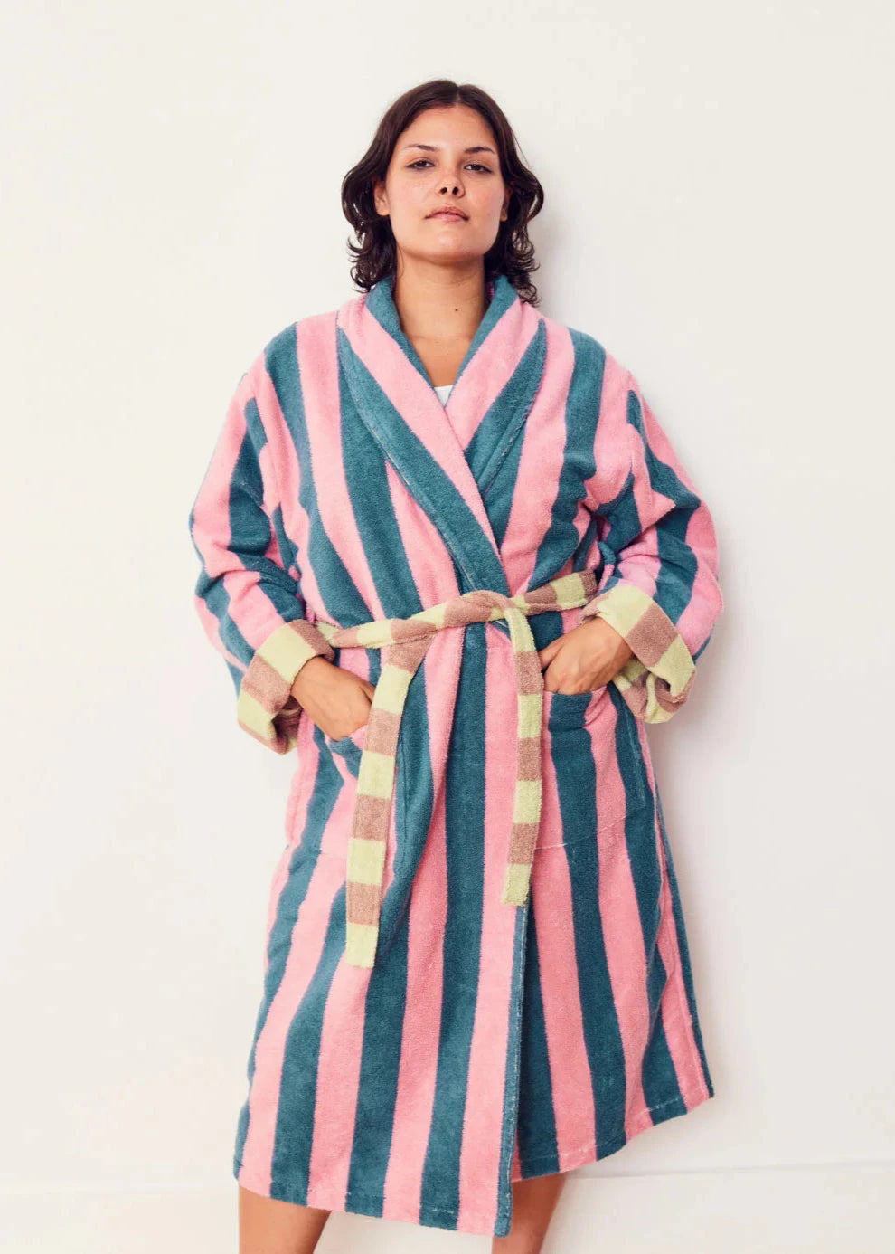 DUSEN DUSEN MARTINE STRIPE BATHROBE