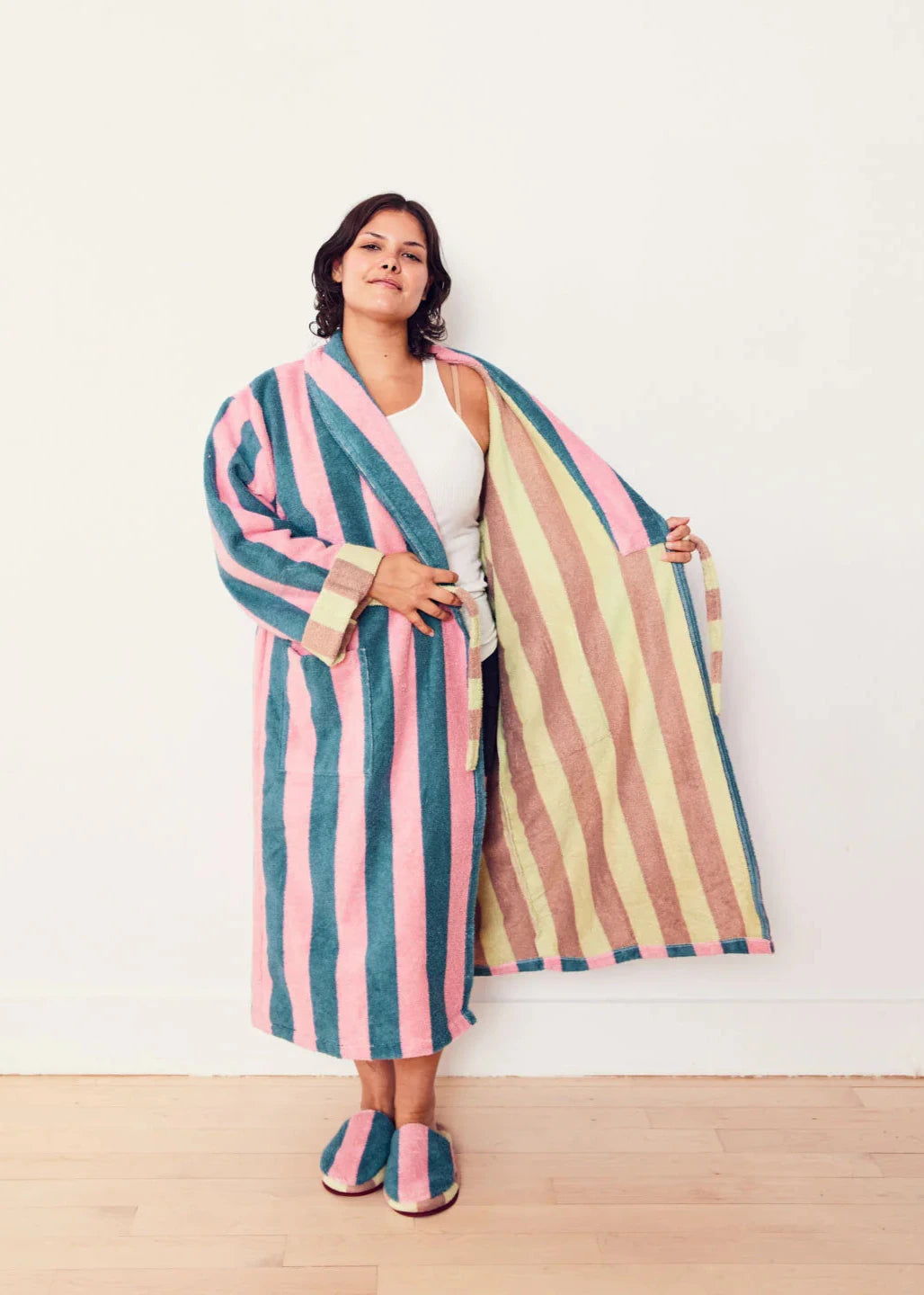 DUSEN DUSEN MARTINE STRIPE BATHROBE