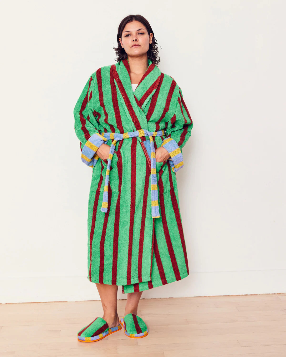 DUSEN DUSEN NICOLAS STRIPE BATHROBE