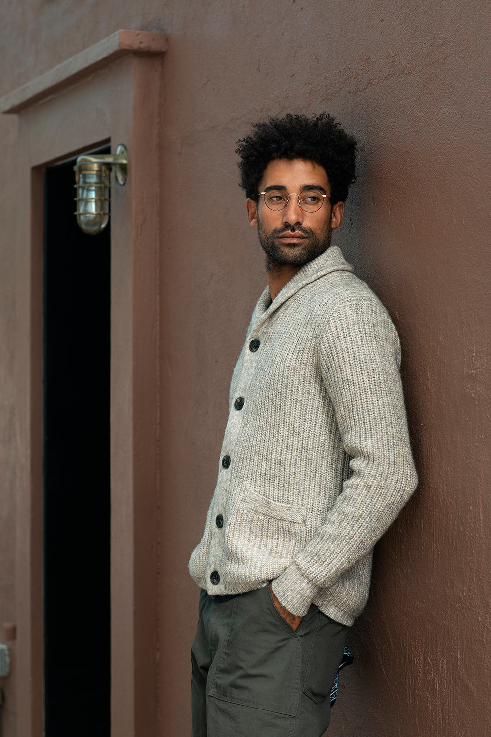 SCHOTT YAK BLEND CARDIGAN