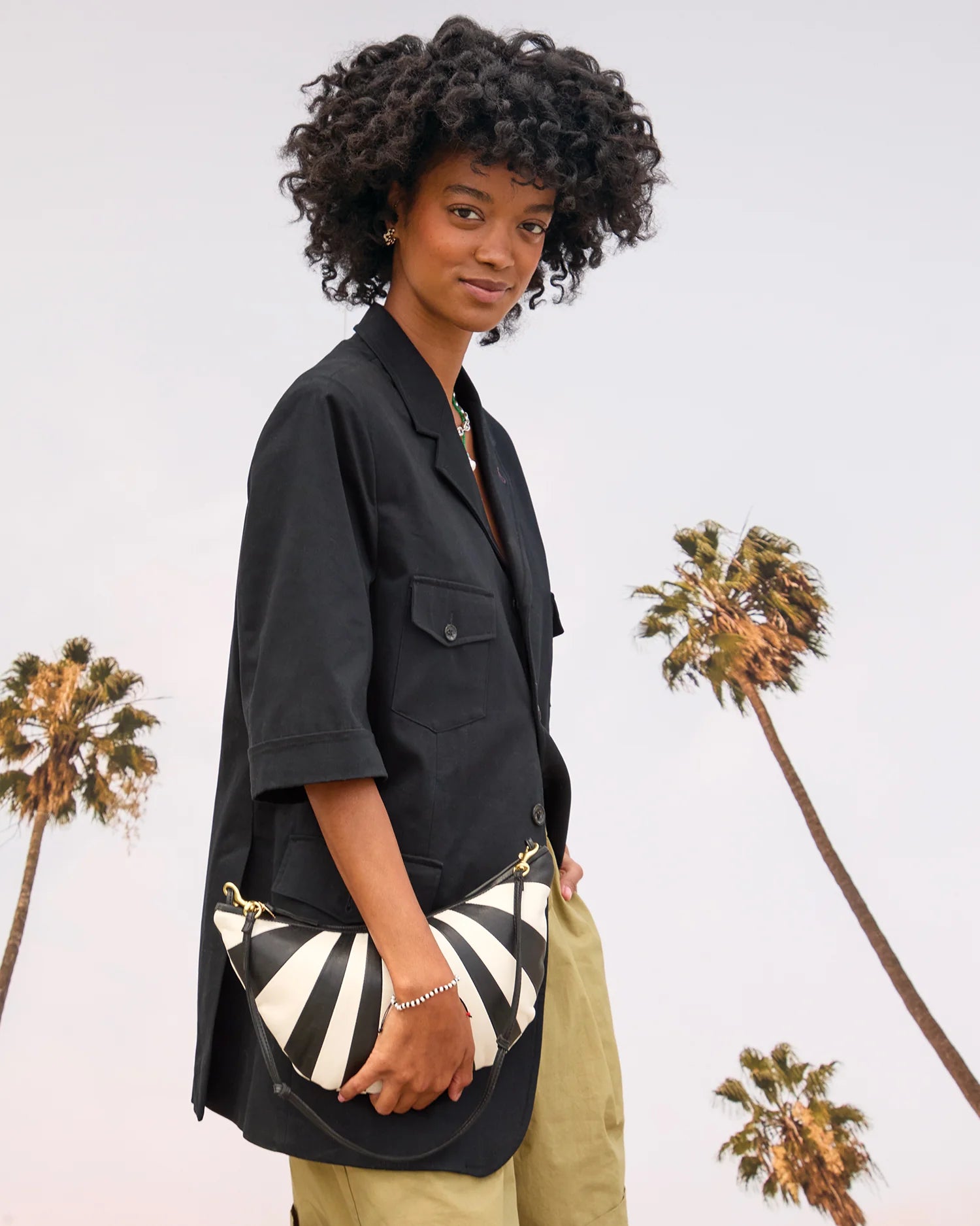 CLARE V. NAPPA SUNBURST LUNE BAG