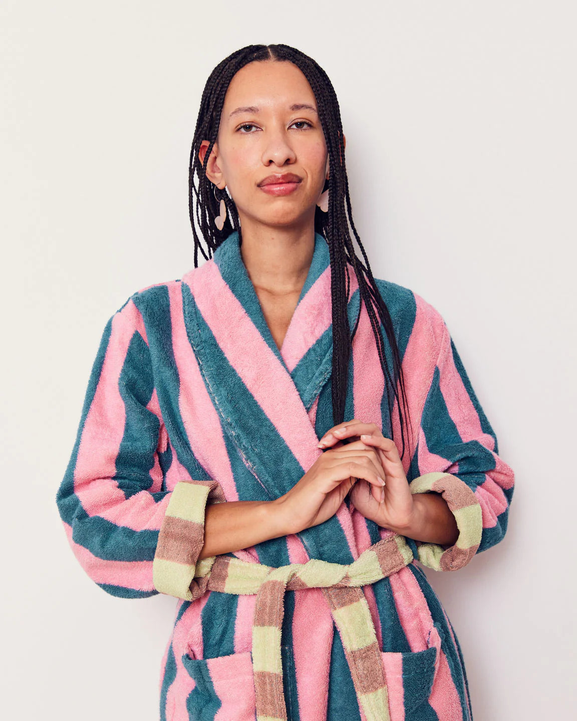 DUSEN DUSEN MARTINE STRIPE BATHROBE