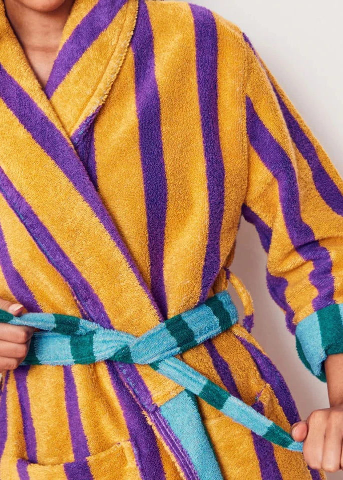 DUSEN DUSEN RONNIE STRIPE BATHROBE