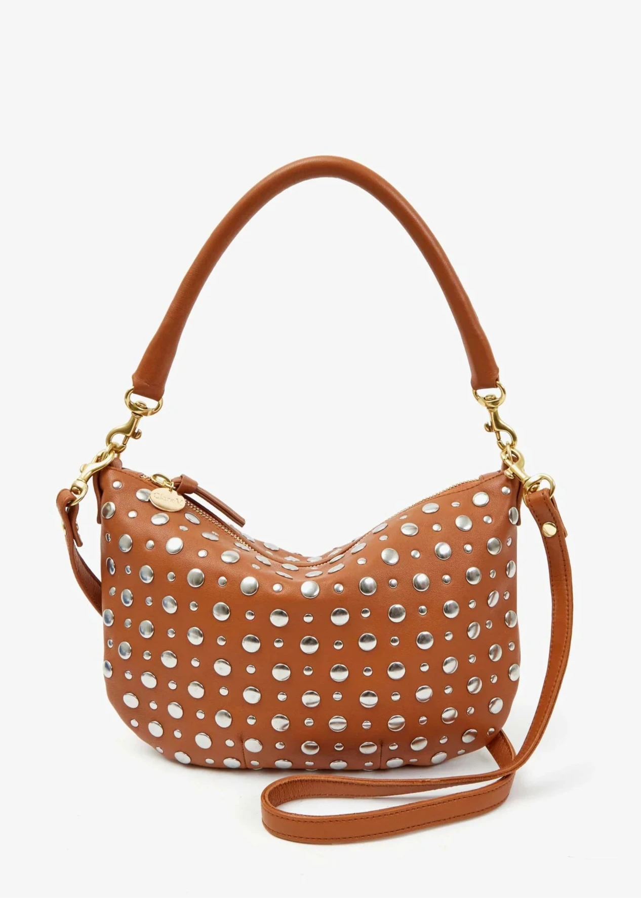 CLARE V. STUD PETIT MOYEN MESSENGER BAG