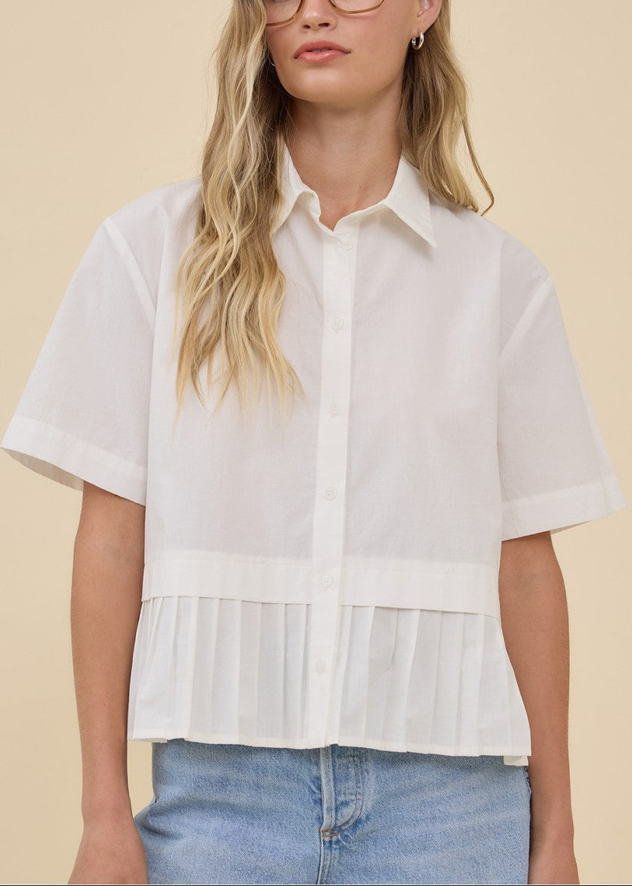 dress shirt bottom button PLEATED BOTTOM BUTTON DOWN – Interwoven