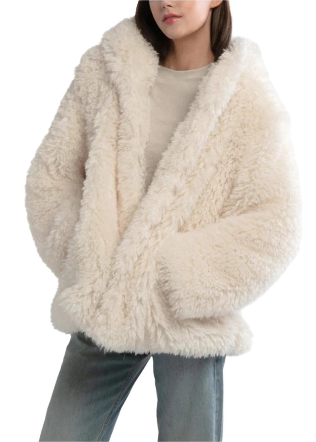 GRACE HOODED FAUX FUR COAT