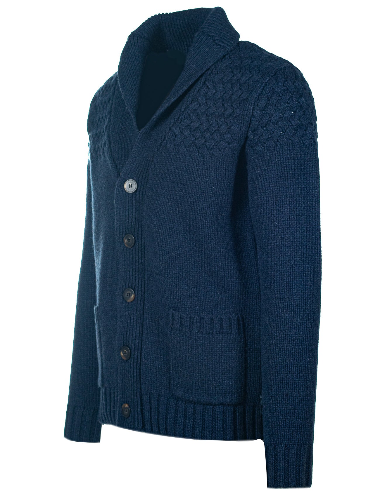 SCHOTT WOOL BLEND BASKETWEAVE CARDIGAN