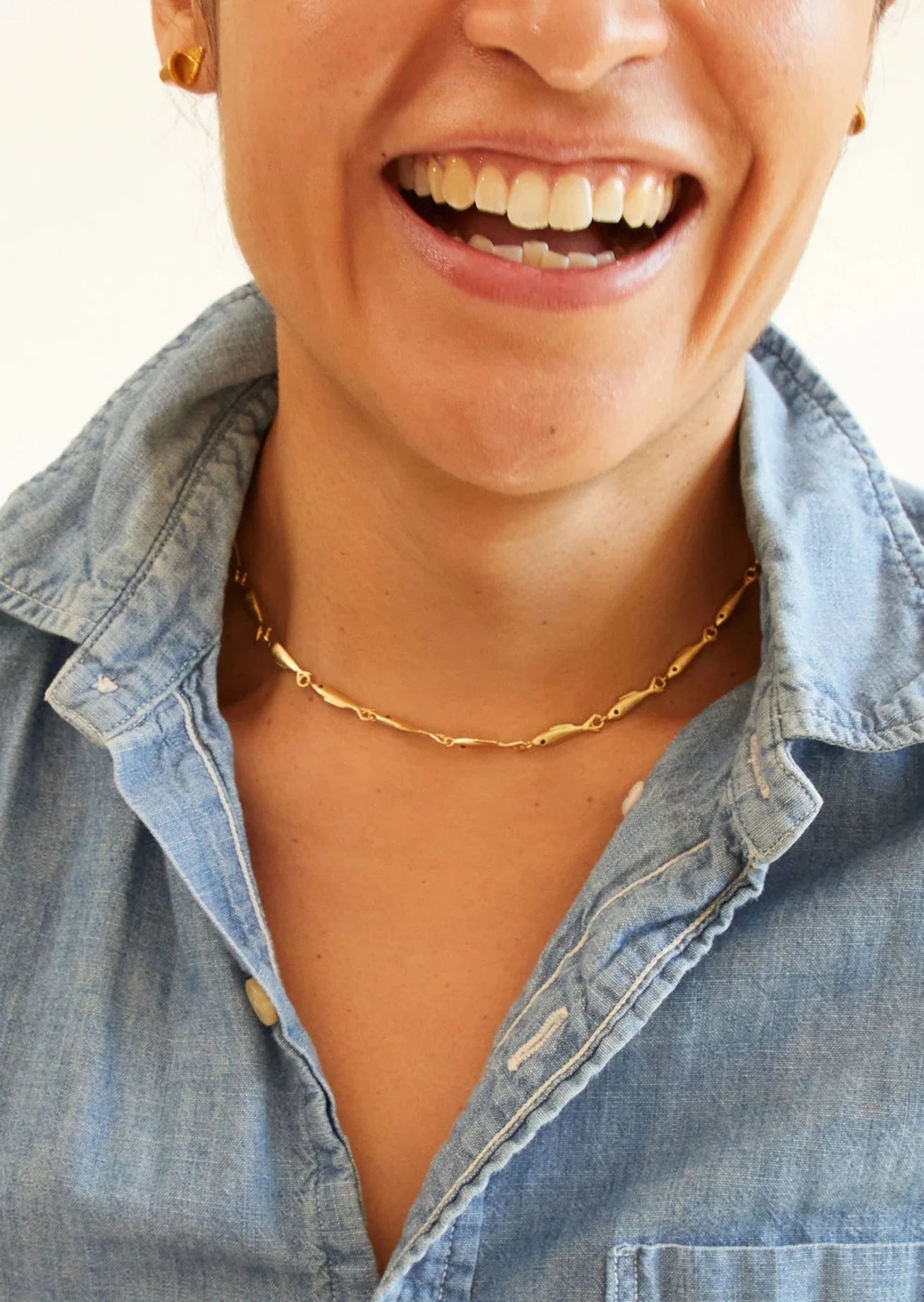 CLARE V. SARDINE CHAIN NECKLACE