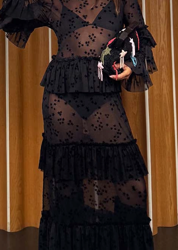 FELICITY BLACK STAR MESH DRESS