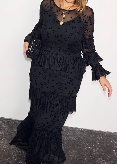 FELICITY BLACK STAR MESH DRESS
