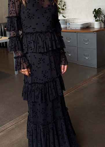 FELICITY BLACK STAR MESH DRESS