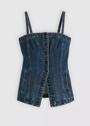 TAYLOR BUSTIER DENIM BLOUSE