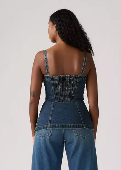 TAYLOR BUSTIER DENIM BLOUSE