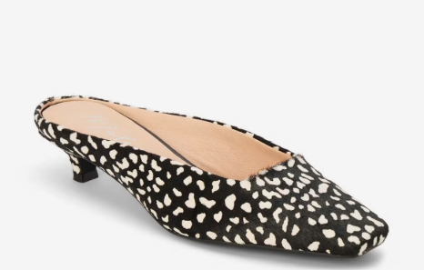 BLACK + WHITE LEOPARD KATE MULE