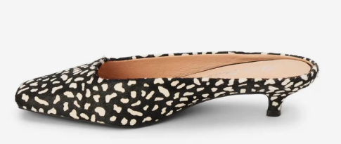 BLACK + WHITE LEOPARD KATE MULE