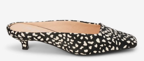 BLACK + WHITE LEOPARD KATE MULE