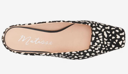 BLACK + WHITE LEOPARD KATE MULE