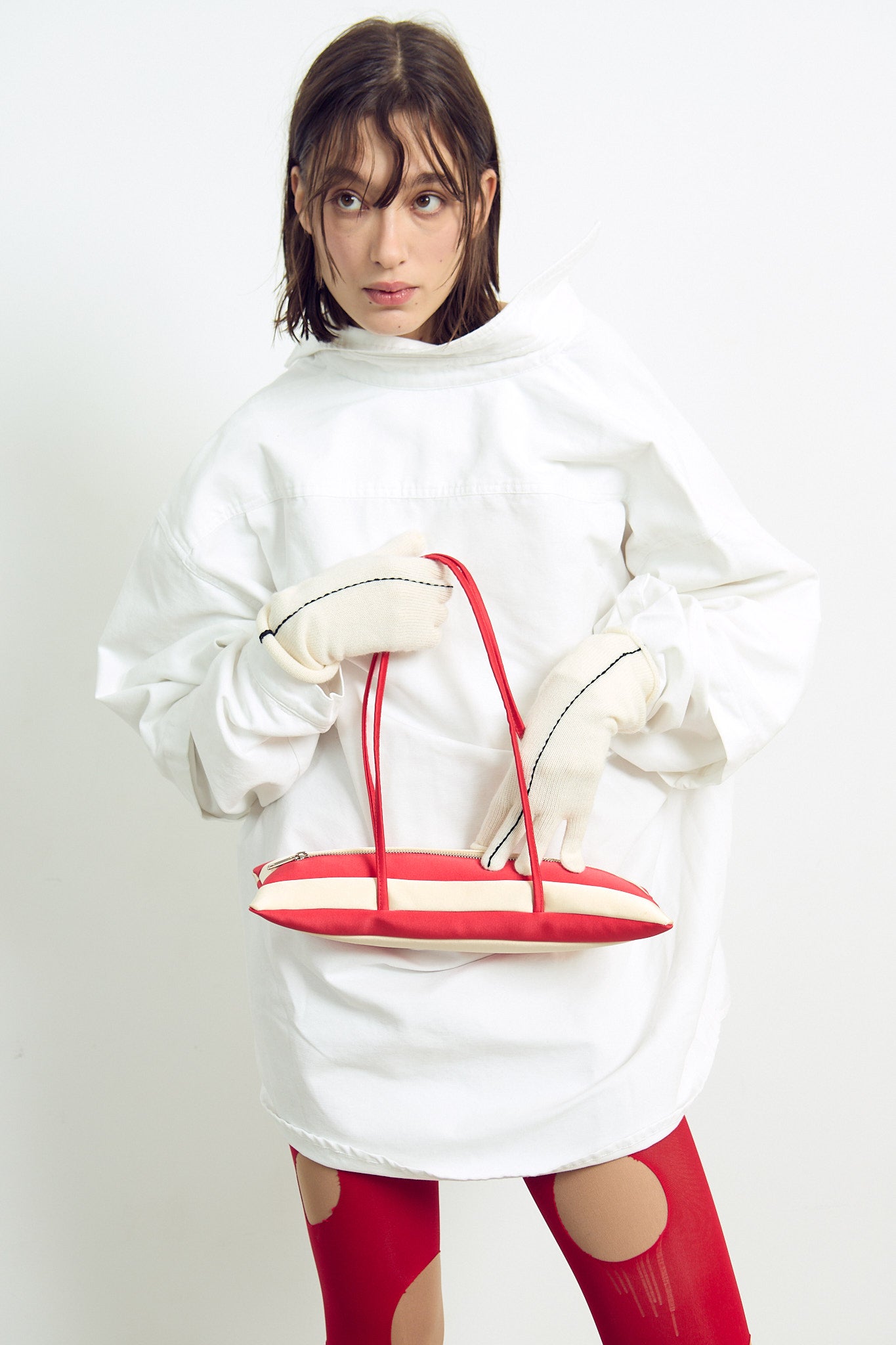 KOKYO RED & CREAM PATCH BAG