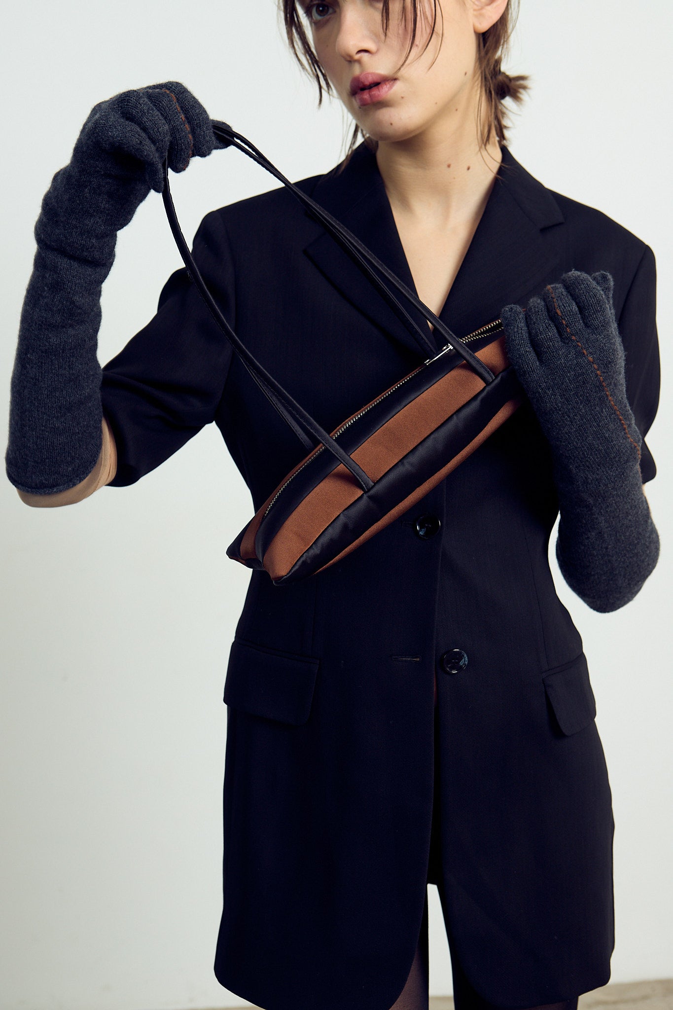 KOKYO BLACK & BROWN PATCH BAG