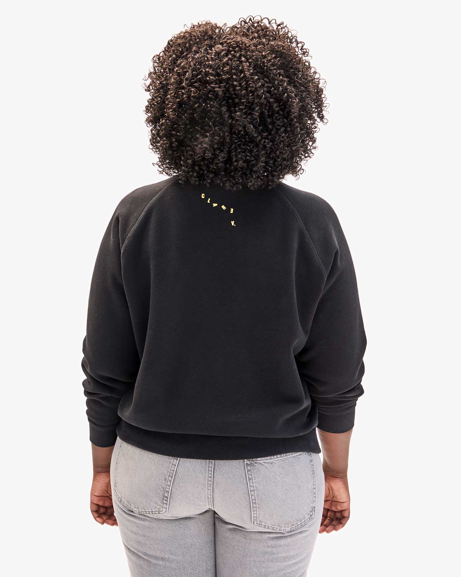 CLARE V. EMBROIDERED LE WEEKEND SWEATSHIRT