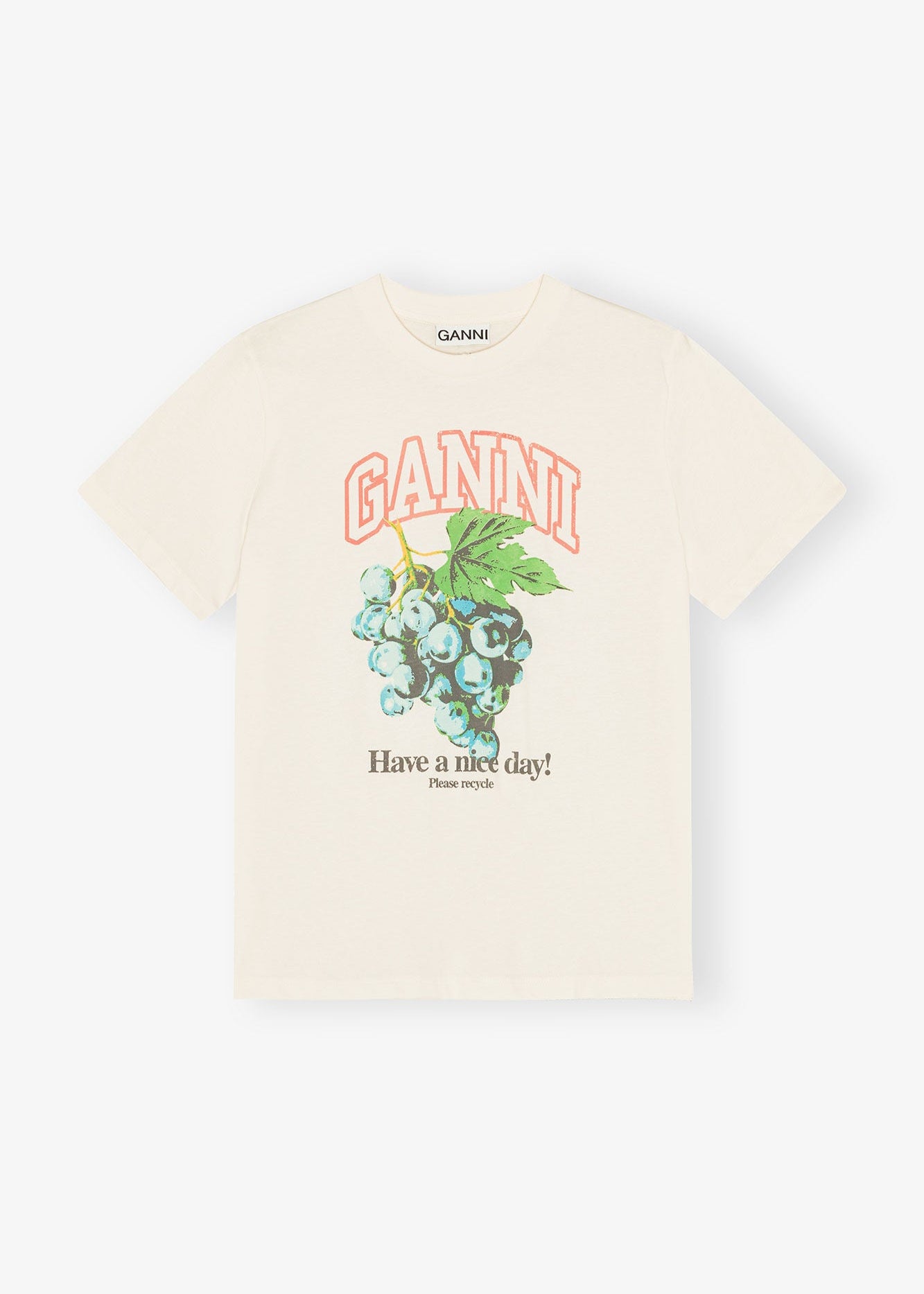 GANNI COTTON JERSEY RELAXED T-SHIRT