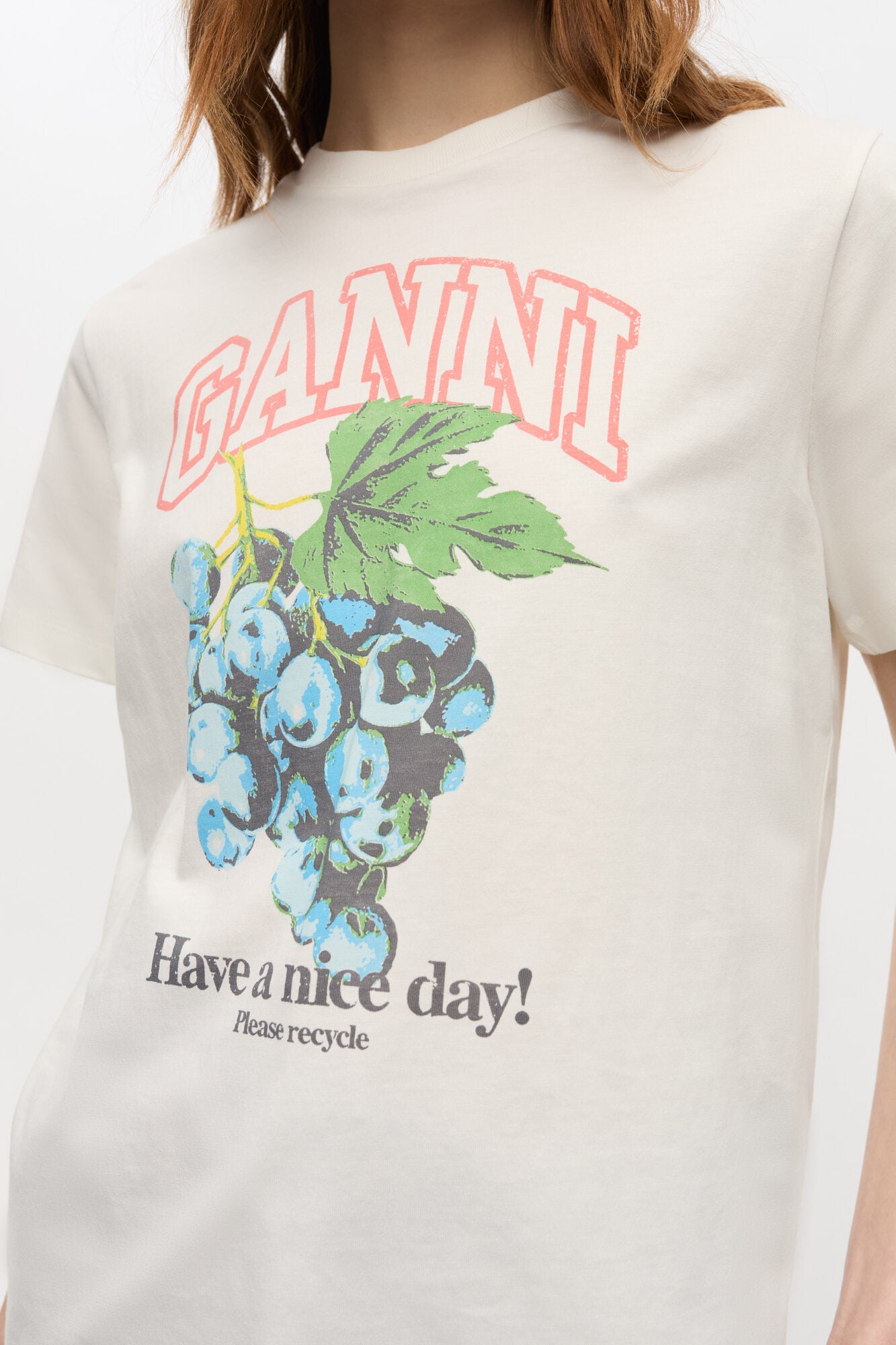 GANNI COTTON JERSEY RELAXED T-SHIRT